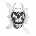 half sad skull and half happy face tattoo design idea