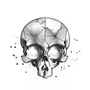 half sad skull and half happy smile tattoo design idea