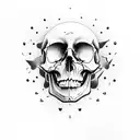 half sad skull and half happy smile tattoo design idea