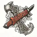 butcher axe tattoo design idea