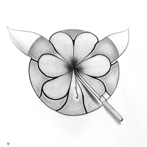 five leaf clover tattoo design idea