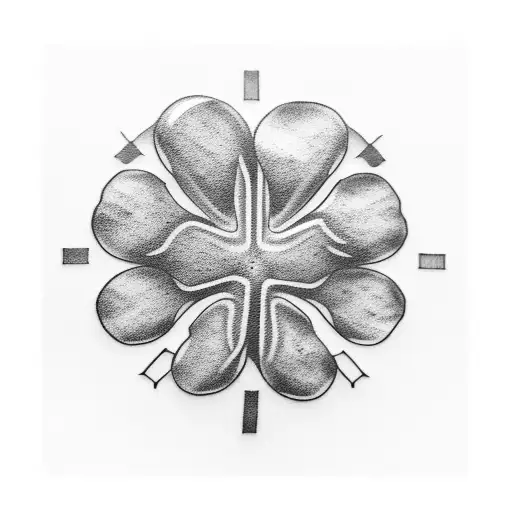 five leaf clover tattoo design idea