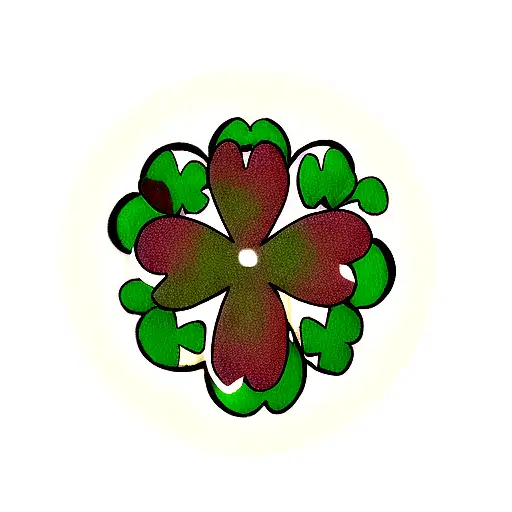 five leaf clover tattoo design idea