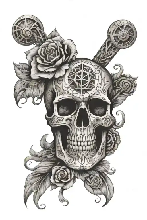 momento mori back tattoo design combining elements tattoo design idea