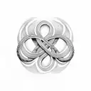 two question marks intercepted with each other to create an infinity symbol tattoo design idea