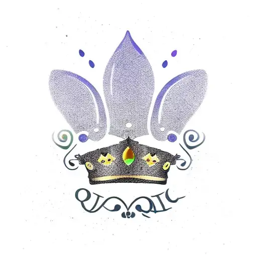 Queen's Crown paw print tattoo design idea
