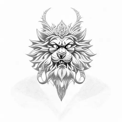 narasimha fierce  tattoo design idea