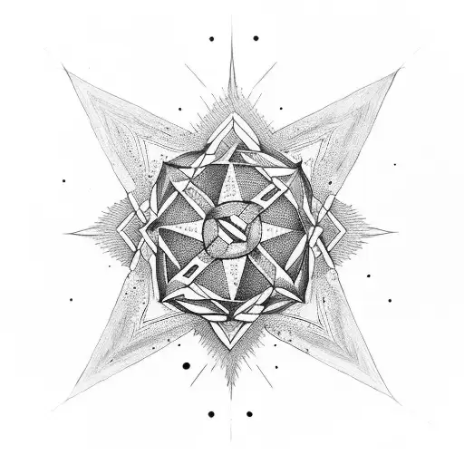 Akoben with pentagram tattoo design idea