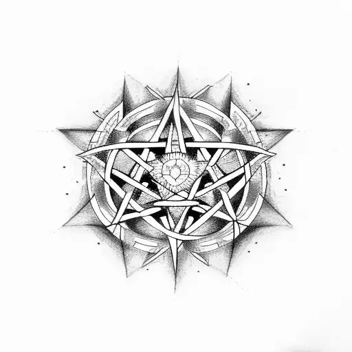pentagram tattoo design idea