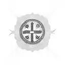 Life and death ambigram drawn into a tribal cross tattoo design idea