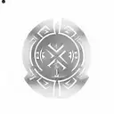 tribal cross with life/death ambigram across middle of cross tattoo design idea