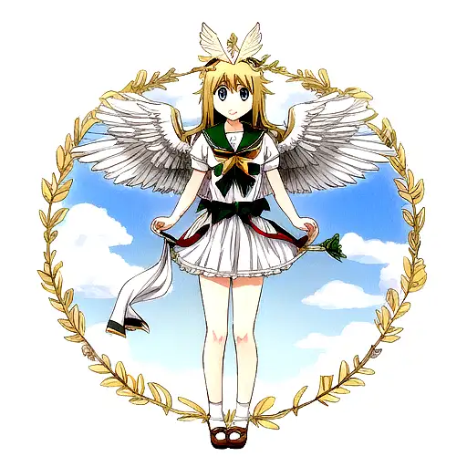 laurel wreath and wings tattoo design idea