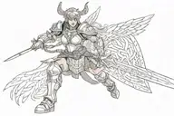 Valkyrie warrior tattoo design idea