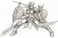 Valkyrie warrior tattoo design idea