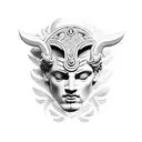 Greek god with versace pattern half sleeve tattoo design idea