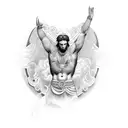 Greek god with versace pattern half sleeve tattoo design idea