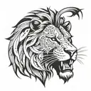 lion roar tattoo design idea