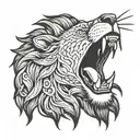 lion roar tattoo design idea