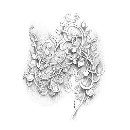 vine with lily of valley tattoo design idea