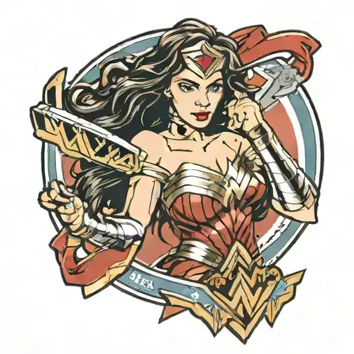 wonder woman brazalete tattoo design idea