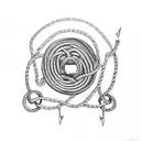 circle rope with square knot and fishing hook tattoo design idea