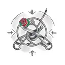 circle rope with square knot and fishing hook tattoo design idea
