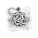 circle rope with square knot and fishing hook tattoo design idea