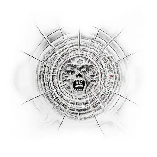 Full-Sleeve Arm Tattoo of the 9 Circles of Hell after Dantes Inferno starting at the shoulder and finishing at the wrist tattoo design idea