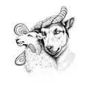 A dotwork tattoo showcasing a shepherd carrying a lamb on their shoulders, representing the love and care mentioned in Psalm 23 tattoo design idea