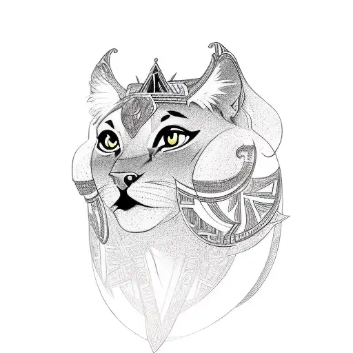 A portrait of Nala as a powerful queen warrior, surrounded by computer code tattoo design idea