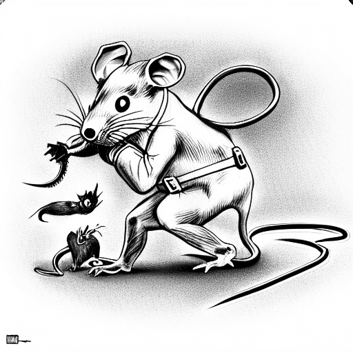 Hitler fighting a rat tattoo design idea