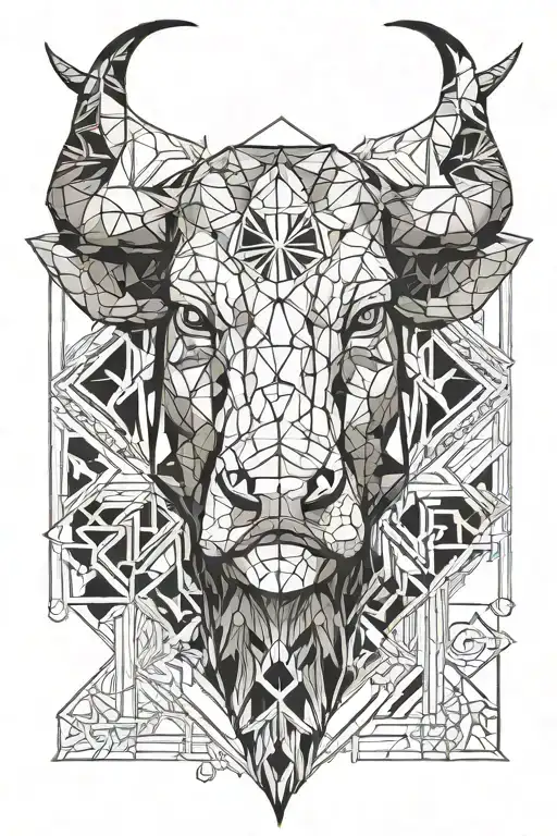 Metal ox tattoo design idea