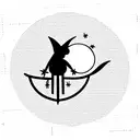 pitchfork in garden under moonlight tattoo design idea