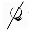 pitchfork in garden under moonlight tattoo design idea