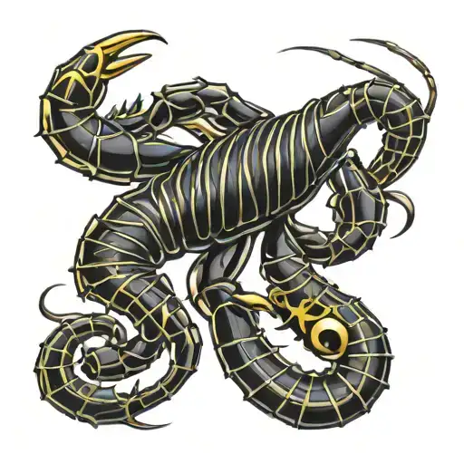 15th July in roman numerals with the scorpion sign ♏ tattoo design idea