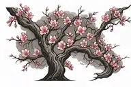 cherry blossom tree tattoo design idea