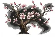 cherry blossom tree tattoo design idea
