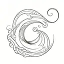 wave with the letter s letter tattoo design idea