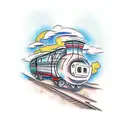 old train  tattoo design idea