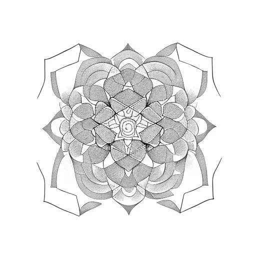 hexagon flowers on back and shoulder tattoo design idea