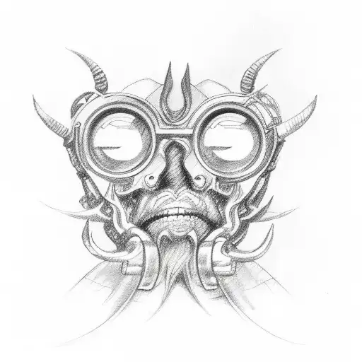 A coffee bean morphing into a motorcycle handlebar tattoo design idea