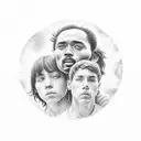 Miguel, Raphael, and Miguel holding hands in a circle tattoo design idea