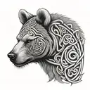 celtic bear head tattoo design idea