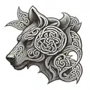 celtic bear head tattoo design idea