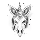 unicorn skull tattoo design idea