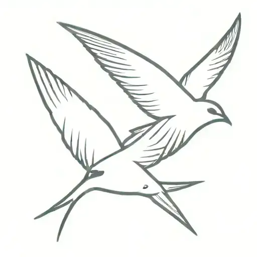 Swallow Bird flying tattoo design idea
