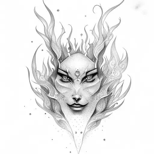 phynix fire and smoke tattoo design idea
