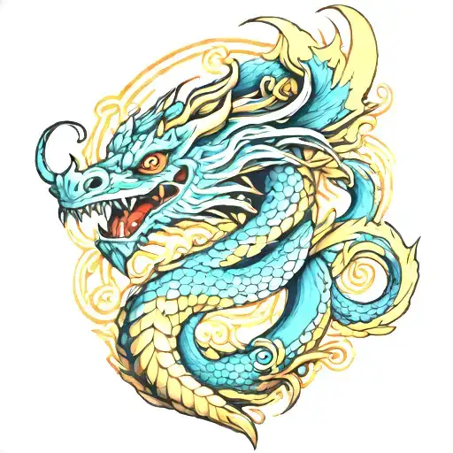 FINE LINE DRAGON tattoo design idea