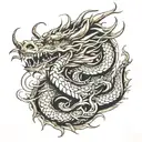 FINE LINE DRAGON tattoo design idea