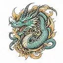FINE LINE DRAGON tattoo design idea